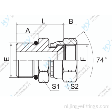 SAE O-RING BOSS/JIC VROUWELIJK 74 STAAT